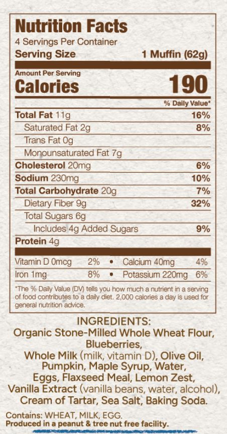 Blueberry Muffins - 4 pack